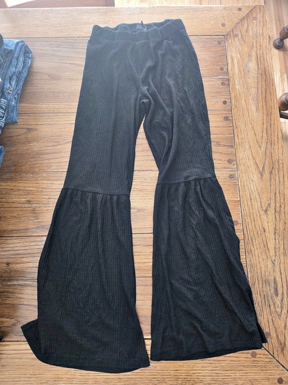 Art class Girls Knit Flare Bell Bottom Pants Black Large